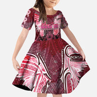 Breast Cancer Warrior Family Matching Mermaid Dress and Hawaiian Shirt Angel Wings Polynesian Pattern