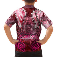Breast Cancer Warrior Family Matching Short Sleeve Bodycon Dress and Hawaiian Shirt Angel Wings Polynesian Pattern DT02 - Polynesian Pride