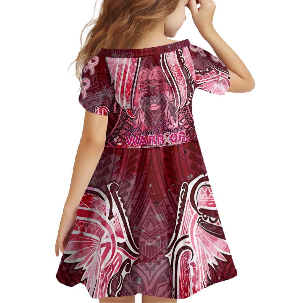 Breast Cancer Warrior Family Matching Short Sleeve Bodycon Dress and Hawaiian Shirt Angel Wings Polynesian Pattern DT02 - Polynesian Pride