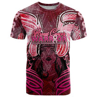 Breast Cancer Warrior T Shirt Angel Wings Polynesian Pattern