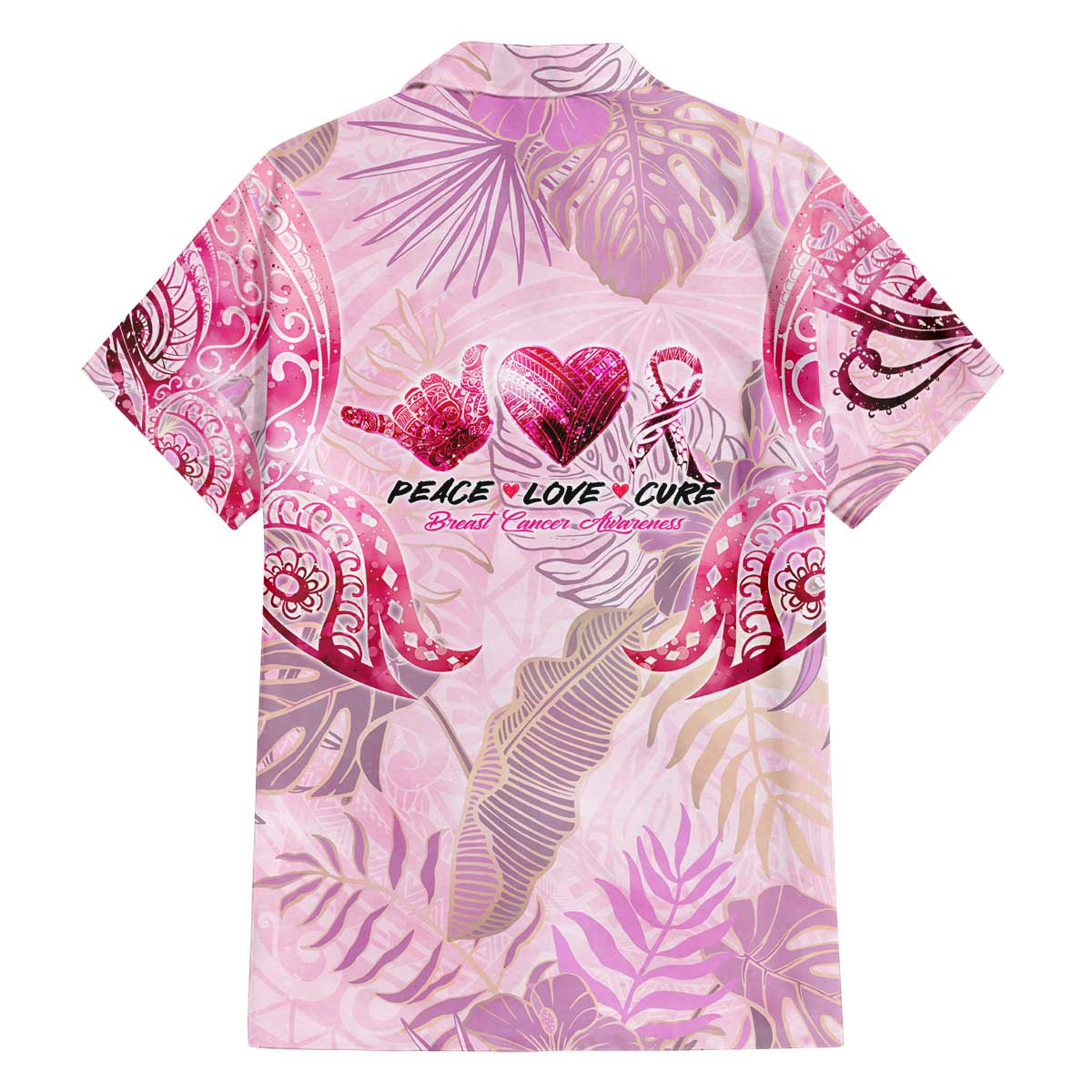 Breast Cancer Polynesian Family Matching Off The Shoulder Long Sleeve Dress and Hawaiian Shirt I Can Do All Things Through Christ DT02 - Polynesian Pride