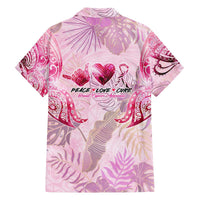 Breast Cancer Polynesian Family Matching Off The Shoulder Long Sleeve Dress and Hawaiian Shirt I Can Do All Things Through Christ DT02 - Polynesian Pride