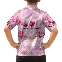 Breast Cancer Polynesian Family Matching Off Shoulder Short Dress and Hawaiian Shirt I Can Do All Things Through Christ DT02 - Polynesian Pride
