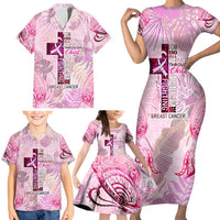 Breast Cancer Polynesian Family Matching Short Sleeve Bodycon Dress and Hawaiian Shirt I Can Do All Things Through Christ DT02 - Polynesian Pride