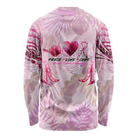Breast Cancer Polynesian Long Sleeve Shirt I Can Do All Things Through Christ