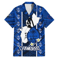 Guam Chamorro Warrior Family Matching Mermaid Dress and Hawaiian Shirt Traditional Tribal Patterns DT02 Dad's Shirt - Short Sleeve Blue - Polynesian Pride