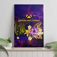 Wallis and Futuna Canvas Wall Art Whale Hibiscus Polynesian