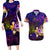 Wallis and Futuna Couples Matching Long Sleeve Bodycon Dress and Hawaiian Shirt Whale Hibiscus Polynesian