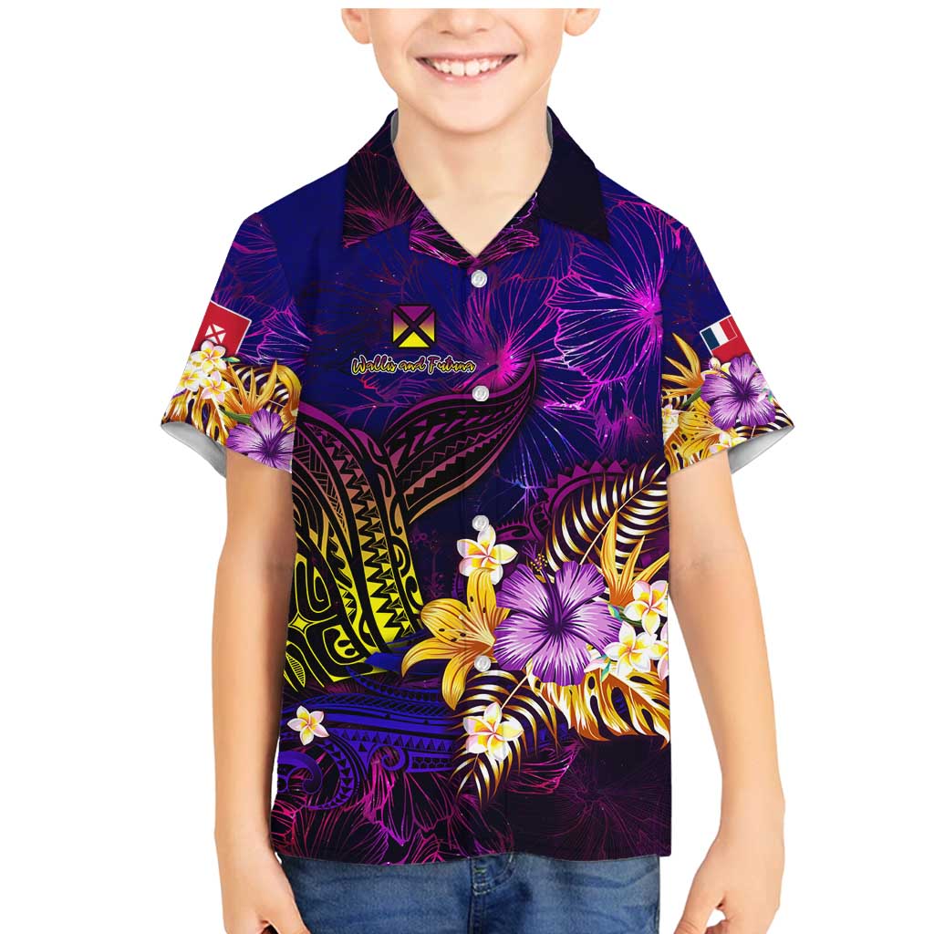 Wallis and Futuna Family Matching Mermaid Dress and Hawaiian Shirt Whale Hibiscus Polynesian DT02 Son's Shirt Purple - Polynesian Pride