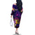 Wallis and Futuna Family Matching Off The Shoulder Long Sleeve Dress and Hawaiian Shirt Whale Hibiscus Polynesian
