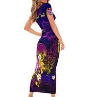Wallis and Futuna Family Matching Short Sleeve Bodycon Dress and Hawaiian Shirt Whale Hibiscus Polynesian DT02 - Polynesian Pride