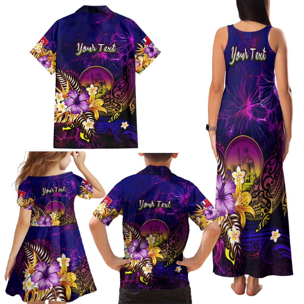Wallis and Futuna Family Matching Tank Maxi Dress and Hawaiian Shirt Whale Hibiscus Polynesian DT02 - Polynesian Pride