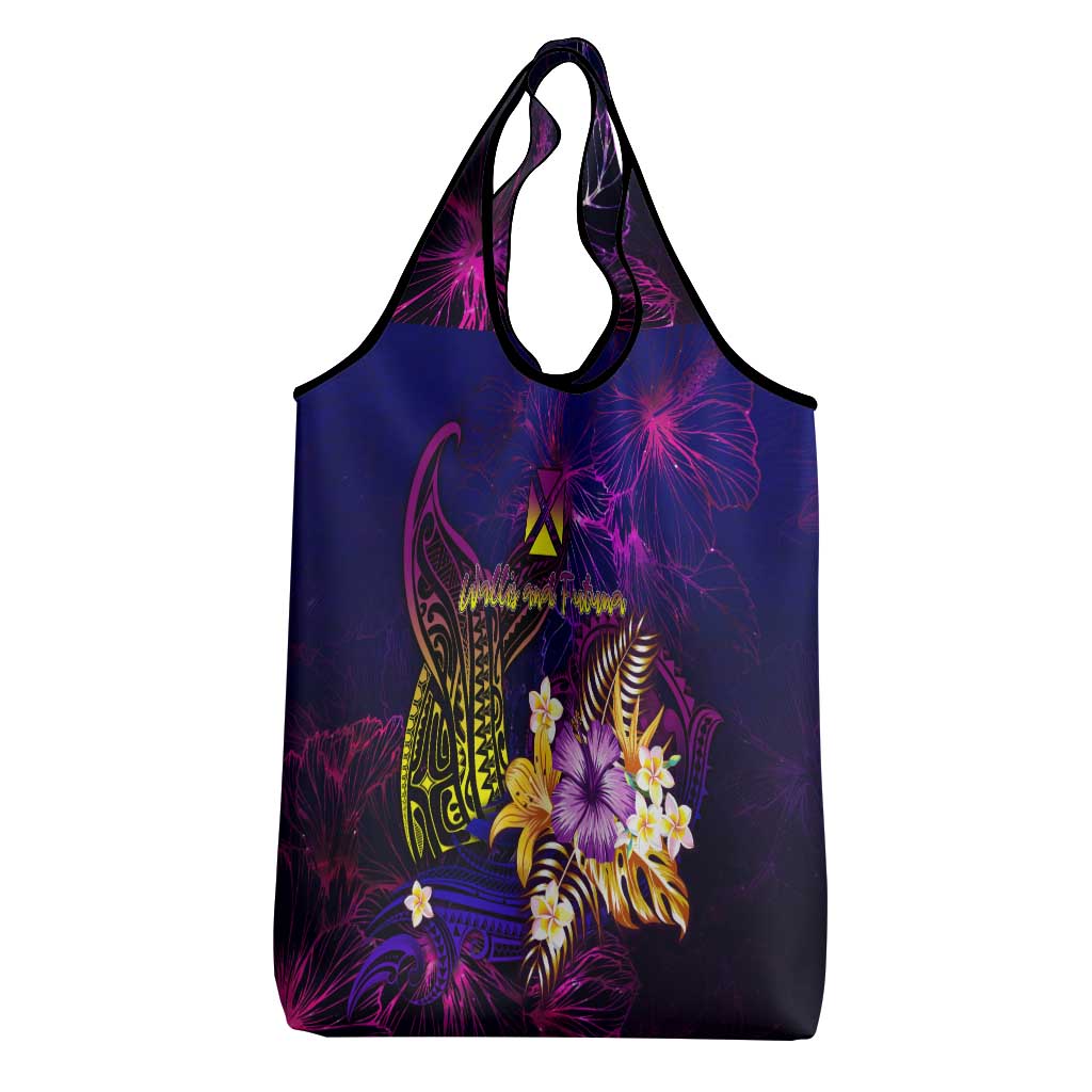 Wallis and Futuna Grocery Bag Whale Hibiscus Polynesian