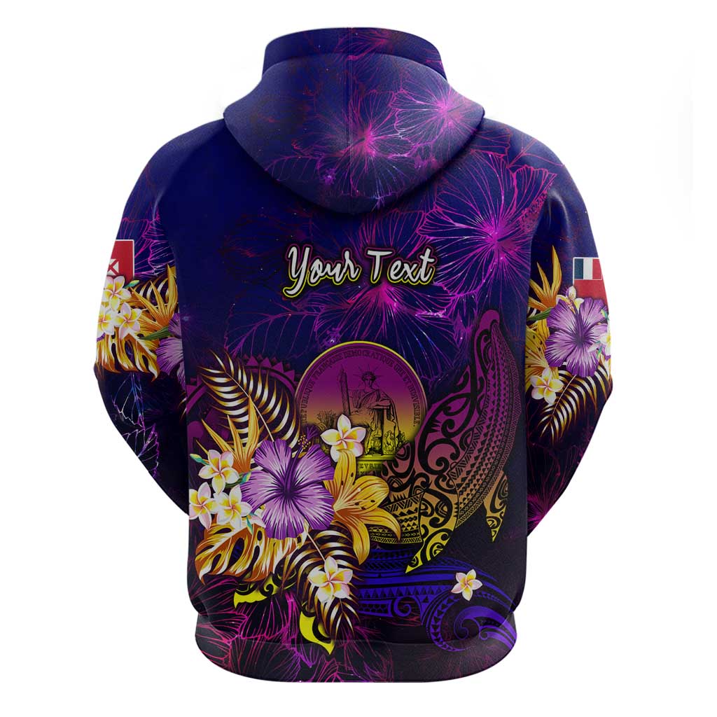Wallis and Futuna Hoodie Whale Hibiscus Polynesian