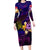 Wallis and Futuna Long Sleeve Bodycon Dress Whale Hibiscus Polynesian