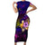 Wallis and Futuna Short Sleeve Bodycon Dress Whale Hibiscus Polynesian