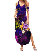 Wallis and Futuna Summer Maxi Dress Whale Hibiscus Polynesian
