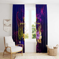 Wallis and Futuna Window Curtain Whale Hibiscus Polynesian