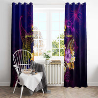 Wallis and Futuna Window Curtain Whale Hibiscus Polynesian
