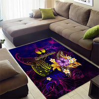 New Caledonia Area Rug Whale Hibiscus Polynesian