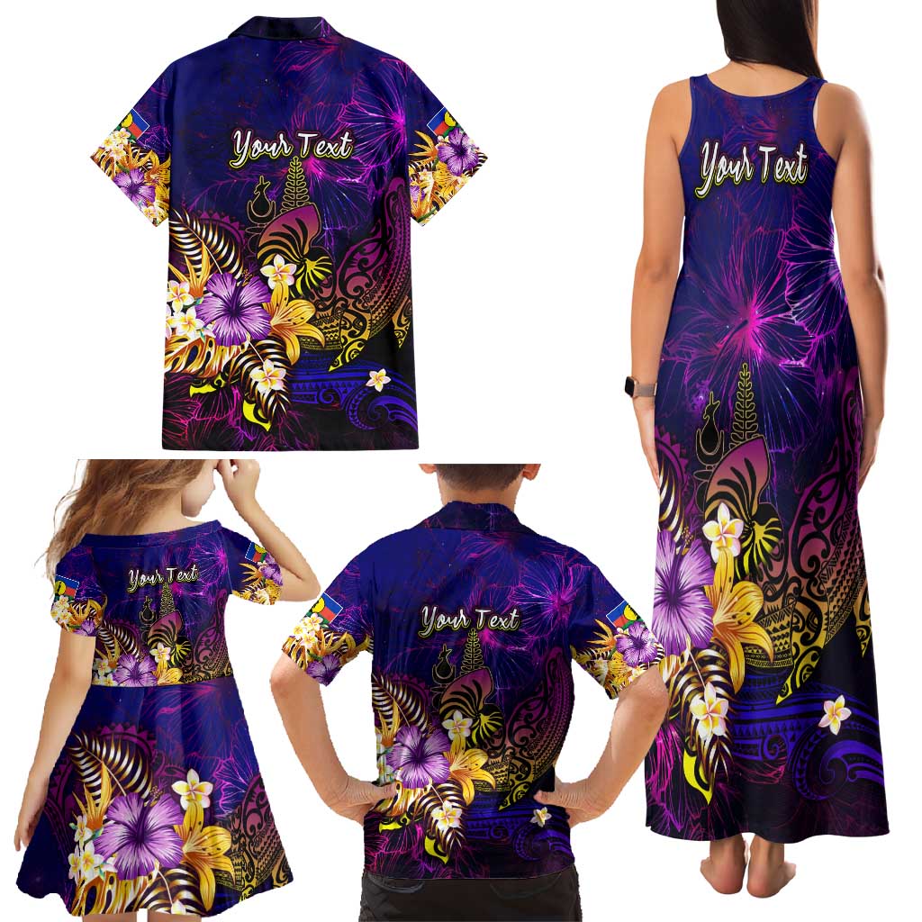 New Caledonia Family Matching Tank Maxi Dress and Hawaiian Shirt Whale Hibiscus Polynesian DT02 - Polynesian Pride