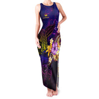 New Caledonia Family Matching Tank Maxi Dress and Hawaiian Shirt Whale Hibiscus Polynesian DT02 Mom's Dress Purple - Polynesian Pride
