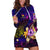 New Caledonia Hoodie Dress Whale Hibiscus Polynesian