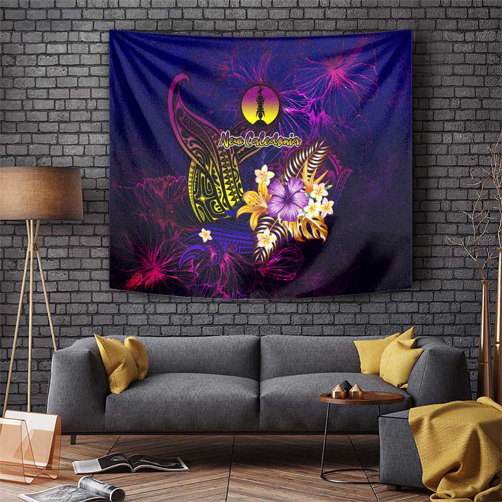 New Caledonia Tapestry Whale Hibiscus Polynesian DT02 Purple - Polynesian Pride