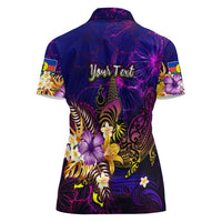 New Caledonia Women Polo Shirt Whale Hibiscus Polynesian DT02 - Polynesian Pride