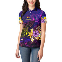 New Caledonia Women Polo Shirt Whale Hibiscus Polynesian DT02 - Polynesian Pride