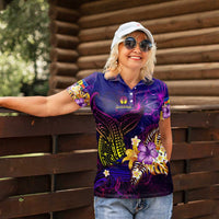 New Caledonia Women Polo Shirt Whale Hibiscus Polynesian DT02 - Polynesian Pride