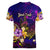 New Caledonia Women V-Neck T-Shirt Whale Hibiscus Polynesian