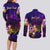 Tahiti French Polynesia Couples Matching Long Sleeve Bodycon Dress and Long Sleeve Button Shirt Whale Hibiscus Polynesian