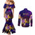 Tahiti French Polynesia Couples Matching Mermaid Dress and Long Sleeve Button Shirt Whale Hibiscus Polynesian