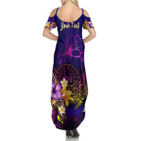 Tahiti French Polynesia Family Matching Summer Maxi Dress and Hawaiian Shirt Whale Hibiscus Polynesian DT02 - Polynesian Pride