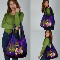 Tahiti French Polynesia Grocery Bag Whale Hibiscus Polynesian