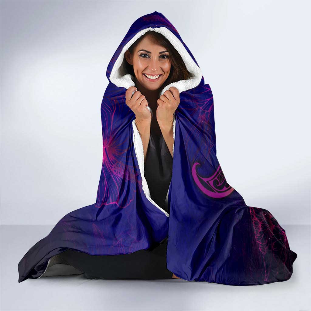Tahiti French Polynesia Hooded Blanket Whale Hibiscus Polynesian