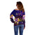 Tahiti French Polynesia Off Shoulder Sweater Whale Hibiscus Polynesian