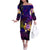 Tahiti French Polynesia Off The Shoulder Long Sleeve Dress Whale Hibiscus Polynesian