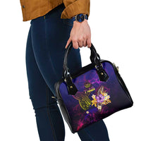Tahiti French Polynesia Shoulder Handbag Whale Hibiscus Polynesian