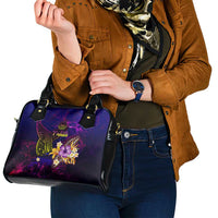 Tahiti French Polynesia Shoulder Handbag Whale Hibiscus Polynesian