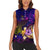 Tahiti French Polynesia Women Sleeveless Polo Shirt Whale Hibiscus Polynesian