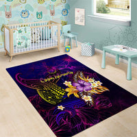 Cook Islands Area Rug Whale Hibiscus Polynesian