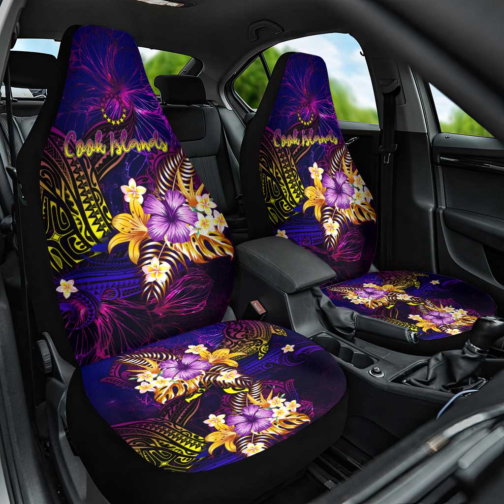 Cook Islands Car Seat Cover Whale Hibiscus Polynesian