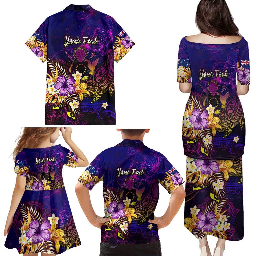 Cook Islands Family Matching Puletasi and Hawaiian Shirt Whale Hibiscus Polynesian