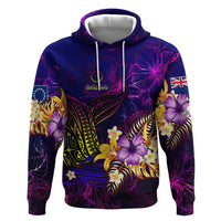 Cook Islands Hoodie Whale Hibiscus Polynesian