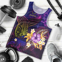 Cook Islands Men Tank Top Whale Hibiscus Polynesian