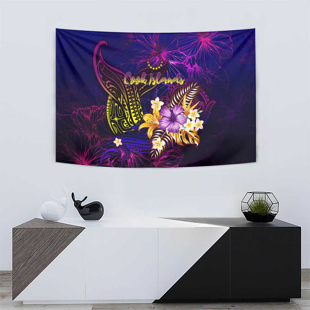 Cook Islands Tapestry Whale Hibiscus Polynesian