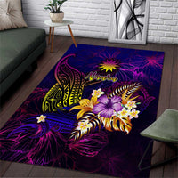 Nauru Area Rug Whale Hibiscus Polynesian