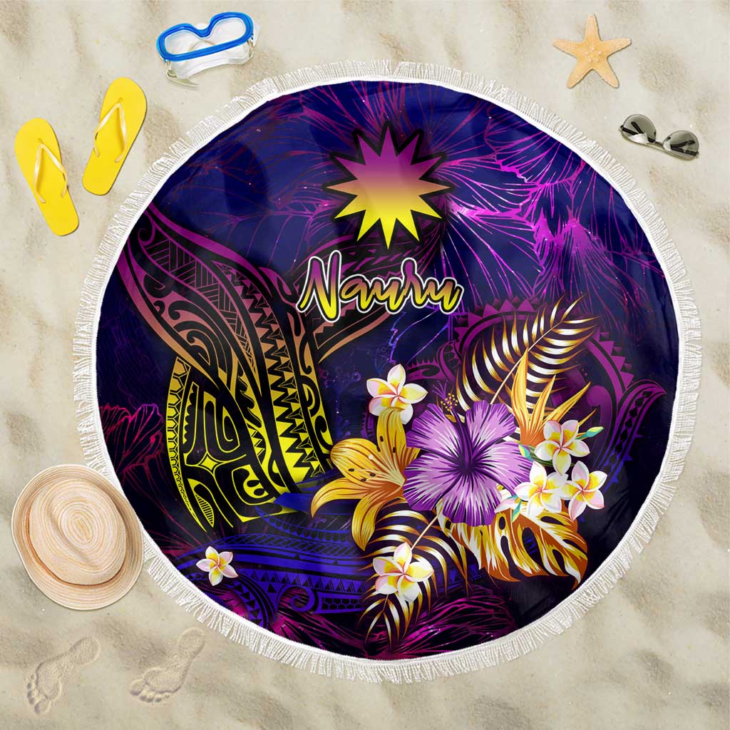 Nauru Beach Blanket Whale Hibiscus Polynesian